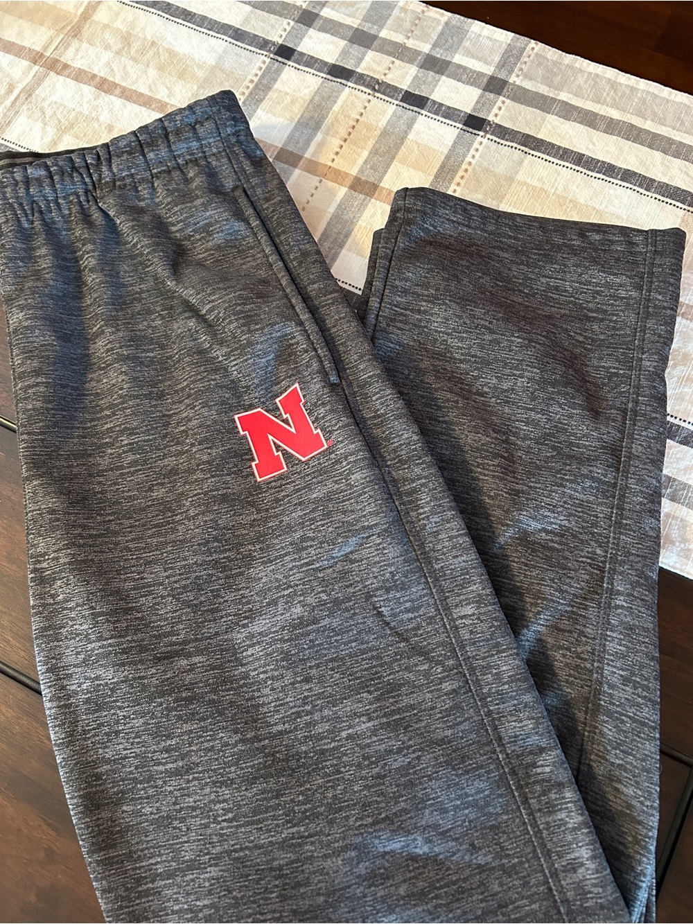 Gray Sweatpants with Red 'N' Logo